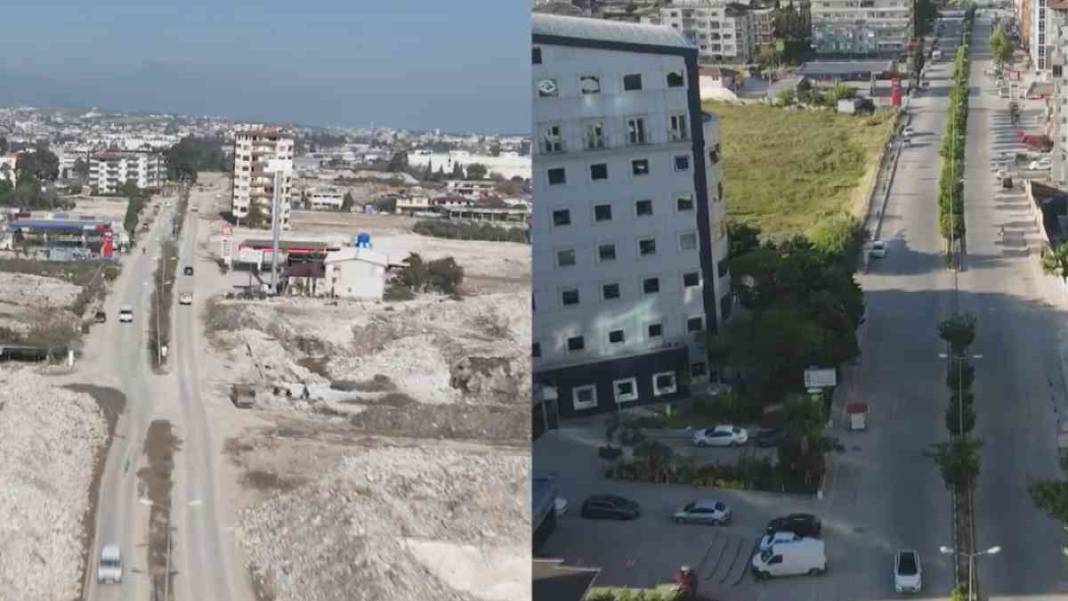 Yıkımın boyutu drone ile görüntülendi: İşte Hatay'ın deprem öncesi ve sonrası 4